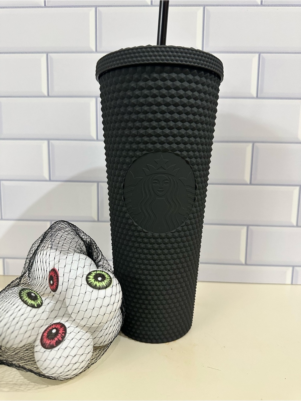 Starbucks Matte Black Studded Tumbler with Straw